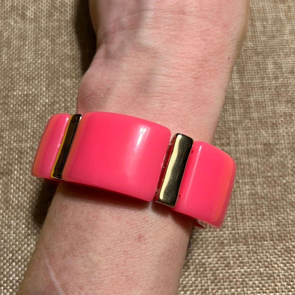 Bright Pink Stretch Vintage Bracelet Y2K New Old Stock